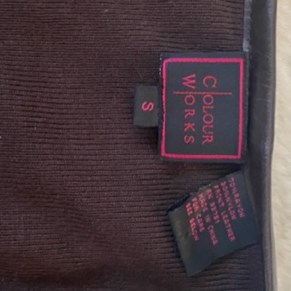 Color Works Leather/Rayon Brown Sweater, Size Small - Picture 9 of 13